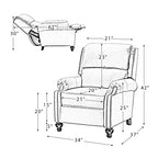 Set di 2 poltrone reclinabili moderne Elisabete con schienale ad ali in vera pelle e borchie decorative vintage per soggiorno e camera da letto| ART OF LIVING DESIGNS