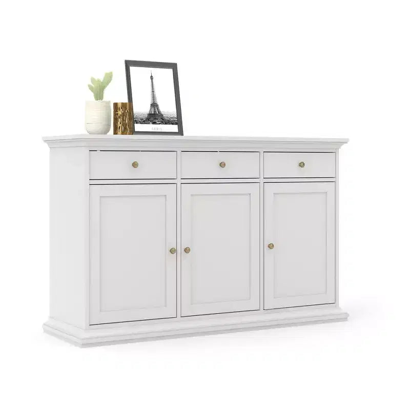 Tvilum, buffet avec 3 portes et 3 tiroirs, blanc