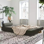 Lit de repos/lit d’appoint escamotable grand format – microvelours