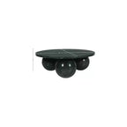Table basse ronde en marbre avec pieds sphériques, multicolore, 4 places ??