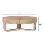 Tavolino da caffè rotondo Royal Hampton da 32" con piano e base a slitta aperta
