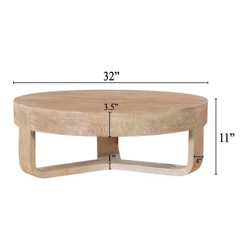 Tavolino da caffè rotondo Royal Hampton da 32" con piano e base a slitta aperta