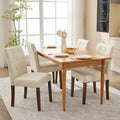 Set di 6/4 sedie da pranzo Parsons con bottoni capitonné, sedie da cucina in tessuto imbottito con gambe in legno e sedute imbottite, stile moderno