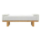 Christopher Knight Home Paulina Modern Rubberwood Boucle Upholstered Bench