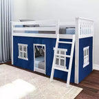 Lit superposé bas Max & Lily, 2 couchages simples, avec rideaux