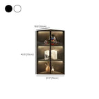 Mobile angolare moderno da esposizione in metallo e legno grigio con anta in vetro