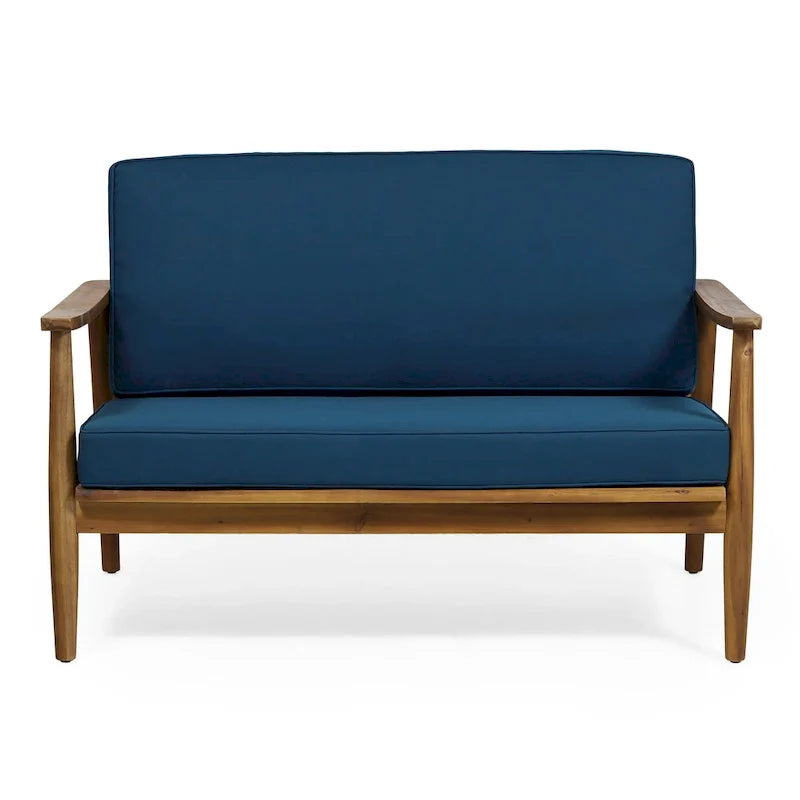 Ensemble de salon extérieur Willowbrook en bois d’acacia pour 4 personnes, par Christopher Knight Home