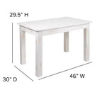 Mesa de jantar retangular Flash Furniture, 46 x 30, em pinho maciço