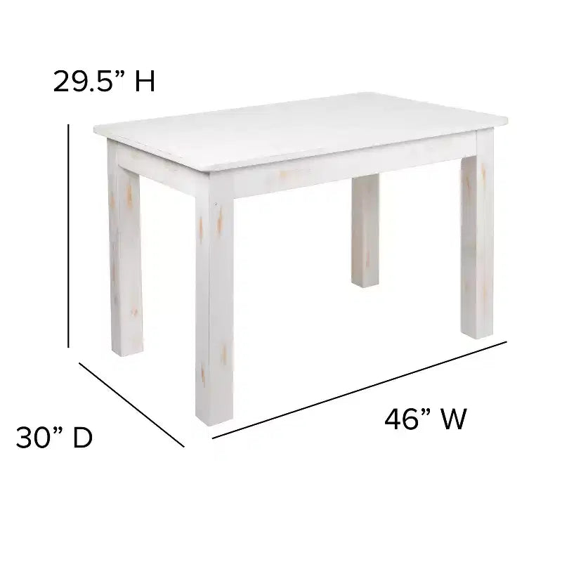 Mesa de jantar retangular Flash Furniture, 46 x 30, em pinho maciço