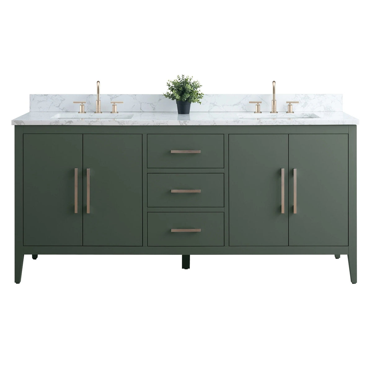 Meuble-lavabo Vanity Art 72 à double vasque avec plateau en marbre reconstitué