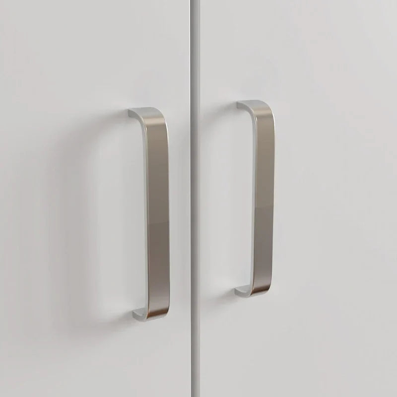 Armoire-penderie à 2 portes, armoire de chambre autoportante avec tringle