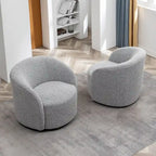 Fauteuil d’appoint pivotant KINWELL en forme de tonneau, rembourré, largeur 34 (lot de 2)