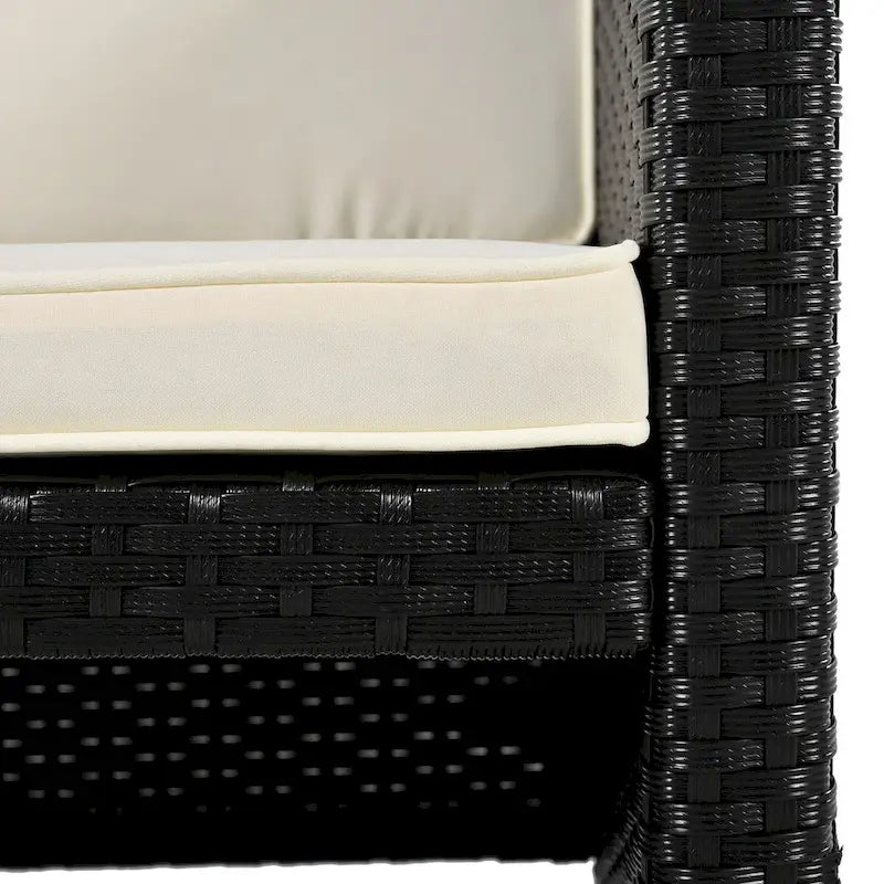 Ensemble de canapé d’angle d’extérieur en rotin, cadre quadrilatéral pour spa