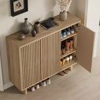 Meuble à chaussures Acekool 46 avec porte rainurée, meuble de rangement à 5 niveaux, banc d’entrée rustique pour couloir, hauteur de 41.5