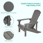 Ensemble de 4 fauteuils Adirondack d’extérieur Bonosuki en bois résistant aux intempéries