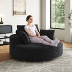 Fauteuil pivotant individuel en mousse et chenille côtelée