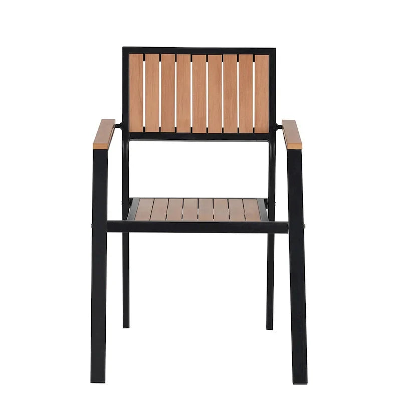 Set da pranzo da esterno estensibile da 7 pezzi con tavolo estensibile e 6 sedie con braccioli