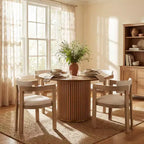 Set da pranzo rotondo moderno Christopher Knight Home Shankar da 5 pezzi con sedie imbottite in legno della gomma