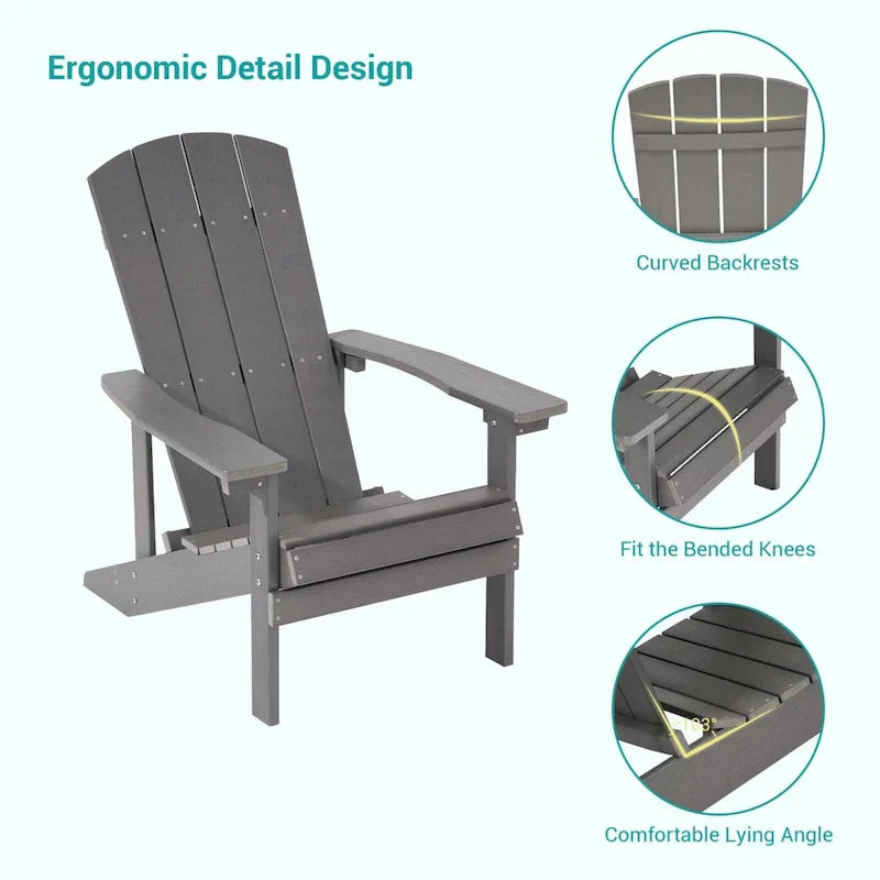 Ensemble de 4 fauteuils Adirondack d’extérieur Bonosuki en bois résistant aux intempéries