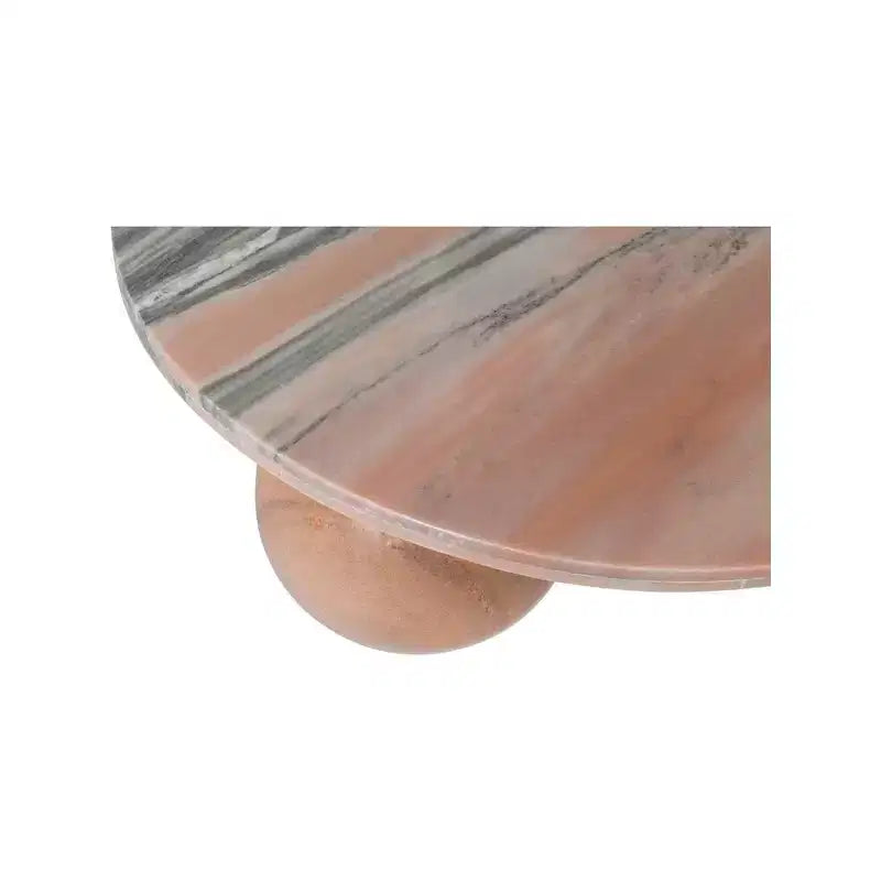 Table basse ronde en marbre avec pieds sphériques, multicolore, 4 places ??