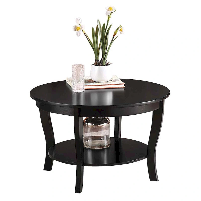 Tavolino rotondo da caffè Convenience Concepts American Heritage con ripiano