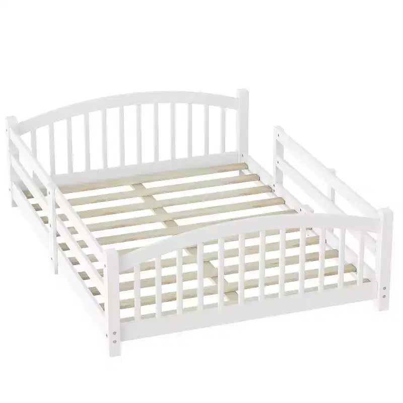Letto Montessori basso Luxystar a una piazza e mezza, con sponde di sicurezza e testiera