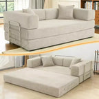 Canapé-lit pliant Dyonery 78 convertible en canapé en velours côtelé, format king, couchage au sol, 4-en-1, canapé modulaire à combiner soi-même, confortable et dépliant