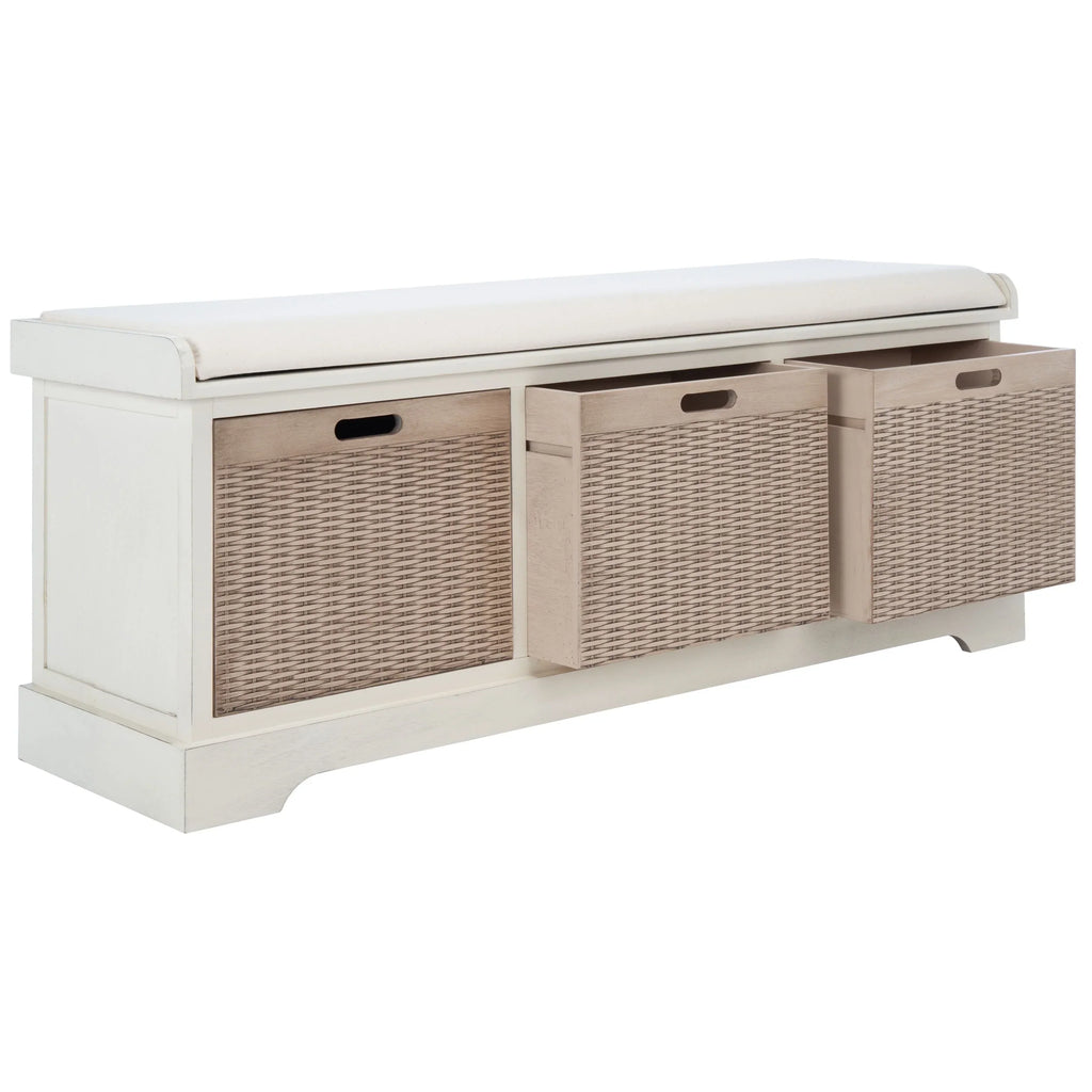 Panca contenitore SAFAVIEH Fiorello con 3 cassetti e cuscino - 47.3 W x 15 L x 19 H - 47Wx15Dx19H